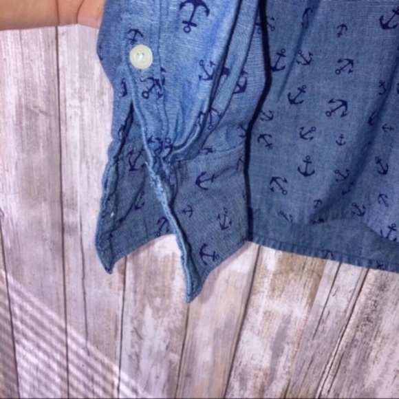 J. Crew Chambray Anchor Popover Blouse - Picture 5 of 5